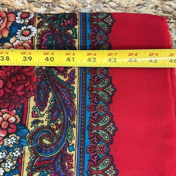 Floral Paisley Print Multicolor Slavic Babushka Platok Scarf - Picture 4 of 5